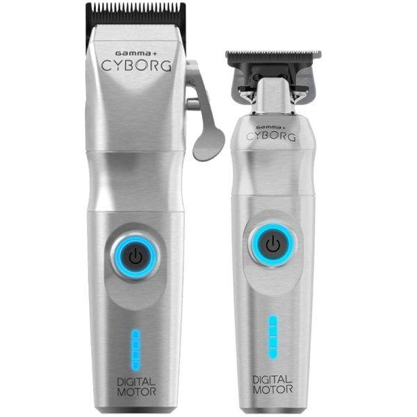 Gamma+ Cyborg Combo Clipper + Trimmer Profesional Brushless