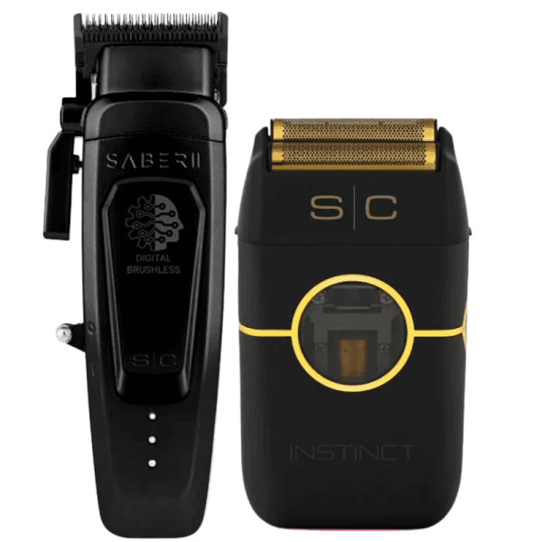 StyleCraft Saber 2.0 Black Clipper + Instinct Metal Shaver Profesional