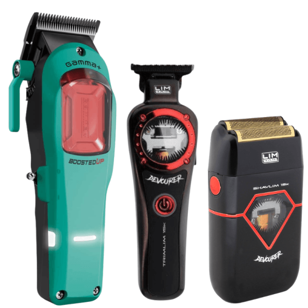 Kit Barbero Profesional Gamma+ Boosted Up + LIM Hair Devourer Trimmer + Shaver