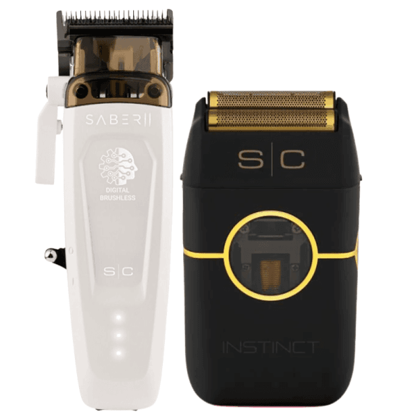 StyleCraft Saber 2.0 White Clipper + Instinct Metal Shaver Profesional)