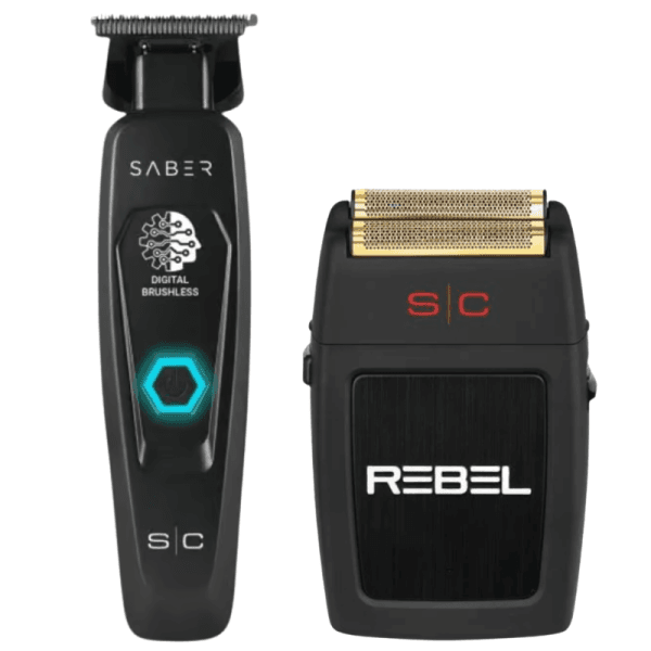 StyleCraft Saber Black Trimmer + Rebel Shaver Profesional